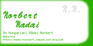 norbert madai business card